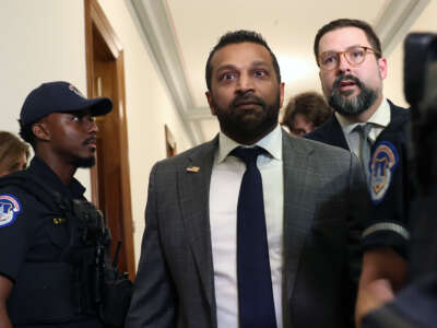 President-elect Donald Trump's nominee to be FBI Director, Kash Patel arrives for a meeting with Sen. John Kennedy at the Dirksen Senate Office Building on December 11, 2024, in Washington, D.C.