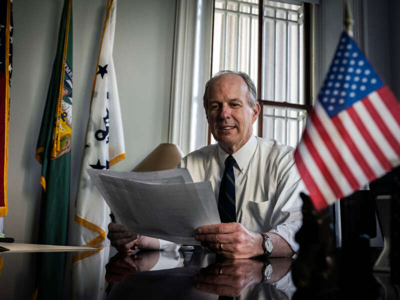 David A. Lebryk, fiscal assistant secretary at Treasury, in his office on May 17, 2023, in Washington, D.C.