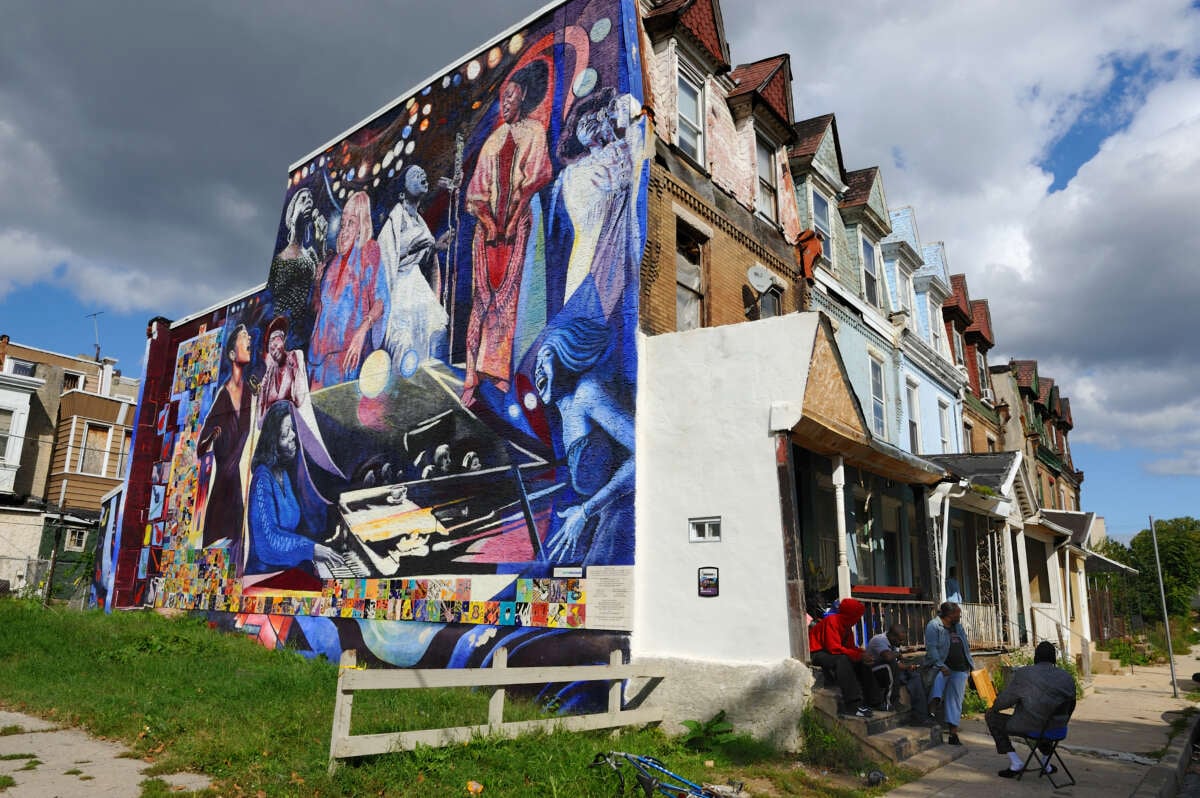 Mural entitled "Jazz women" pictured on September 10, 2013, in Philadelphia, Pennsylvania.