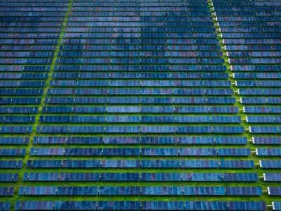 Double Black Diamond Solar farm near Waverly, south of Springfield, Illinois, is seen on July 31, 2024. It's the largest solar project east of the Mississippi River.