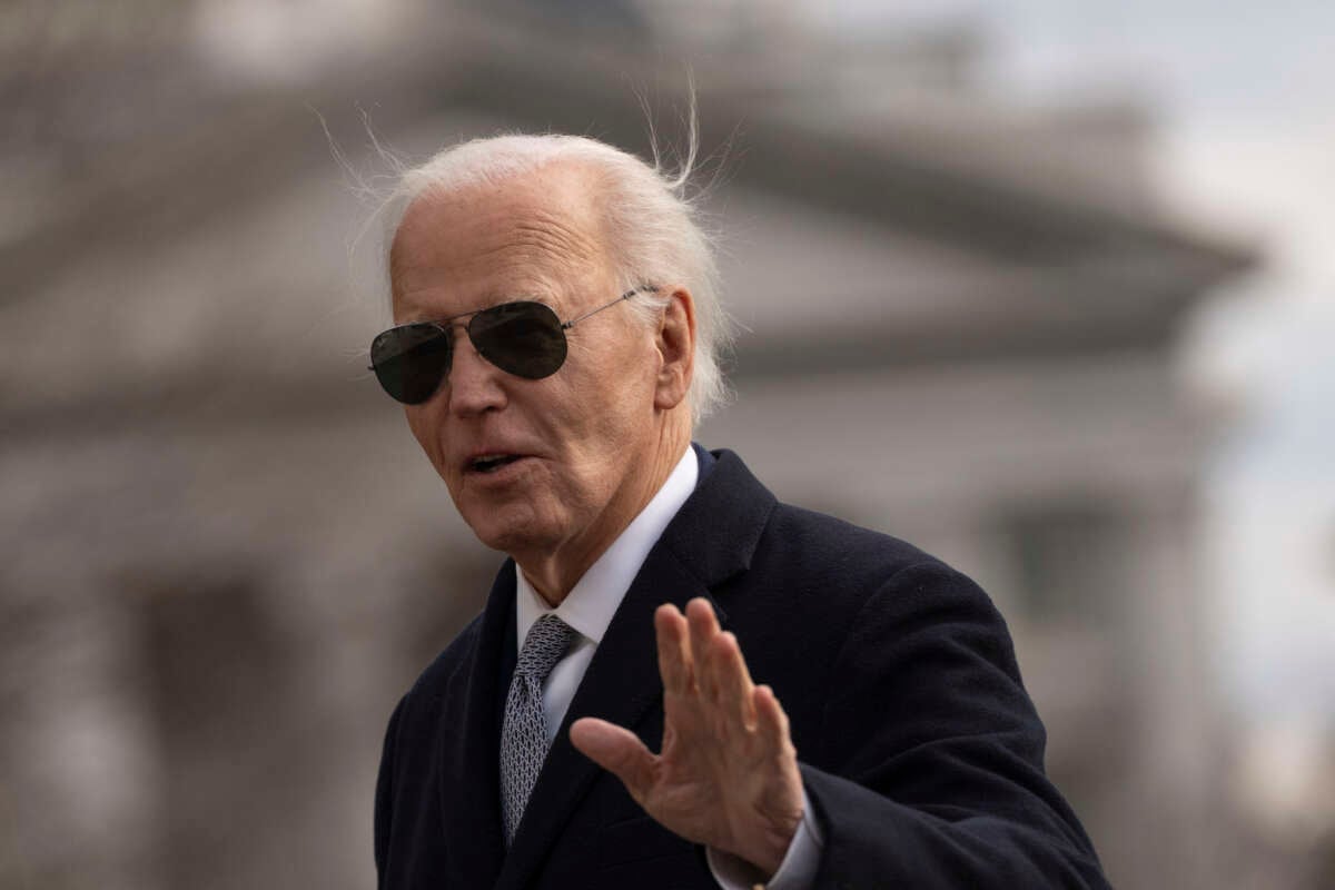 U.S. President Joe Biden arrives on the South Lawn of the White House as he returns to Washington, D.C., from Camp David, on January 2, 2025.