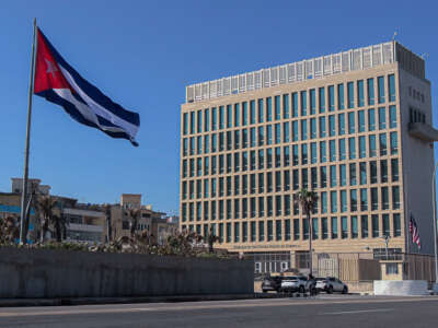 The U.S. embassy in Havana, Cuba, on January 14, 2025. President Joe Biden is removing Cuba's U.S. designation as a "state sponsor of terrorism," the White House said, in a deal that will see imprisoned protesters released.