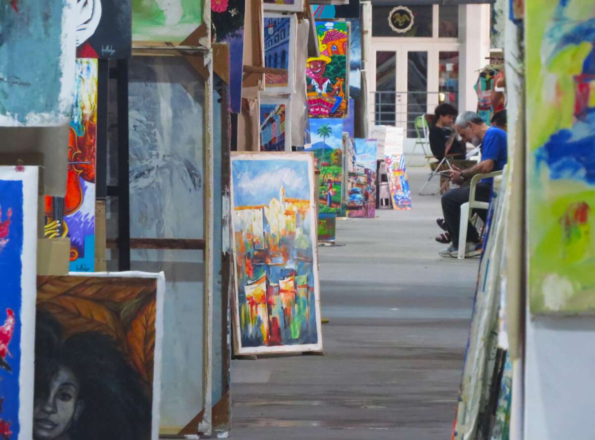 A giant warehouse where individuals paint and sell their art, in Havana, Cuba.