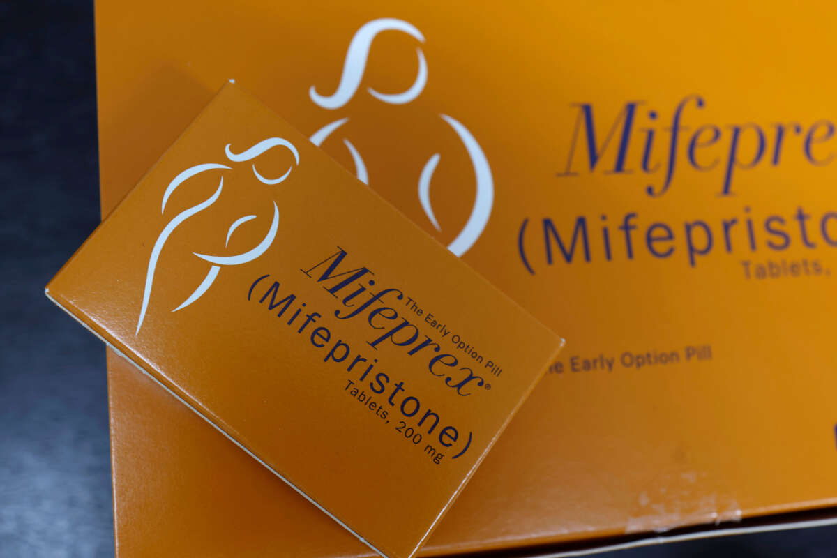 Packages of Mifepristone tablets are displayed at a family planning clinic on April 13, 2023, in Rockville, Maryland.