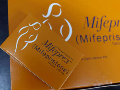 Packages of Mifepristone tablets are displayed at a family planning clinic on April 13, 2023, in Rockville, Maryland.