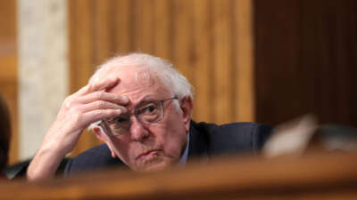 Sen. Bernie Sanders listens to Robert F. Kennedy Jr., President Donald Trump's nominee for Secretary of Health and Human Services, testify during his Senate Finance Committee confirmation hearing at the Dirksen Senate Office Building on January 29, 2025, in Washington, D.C.