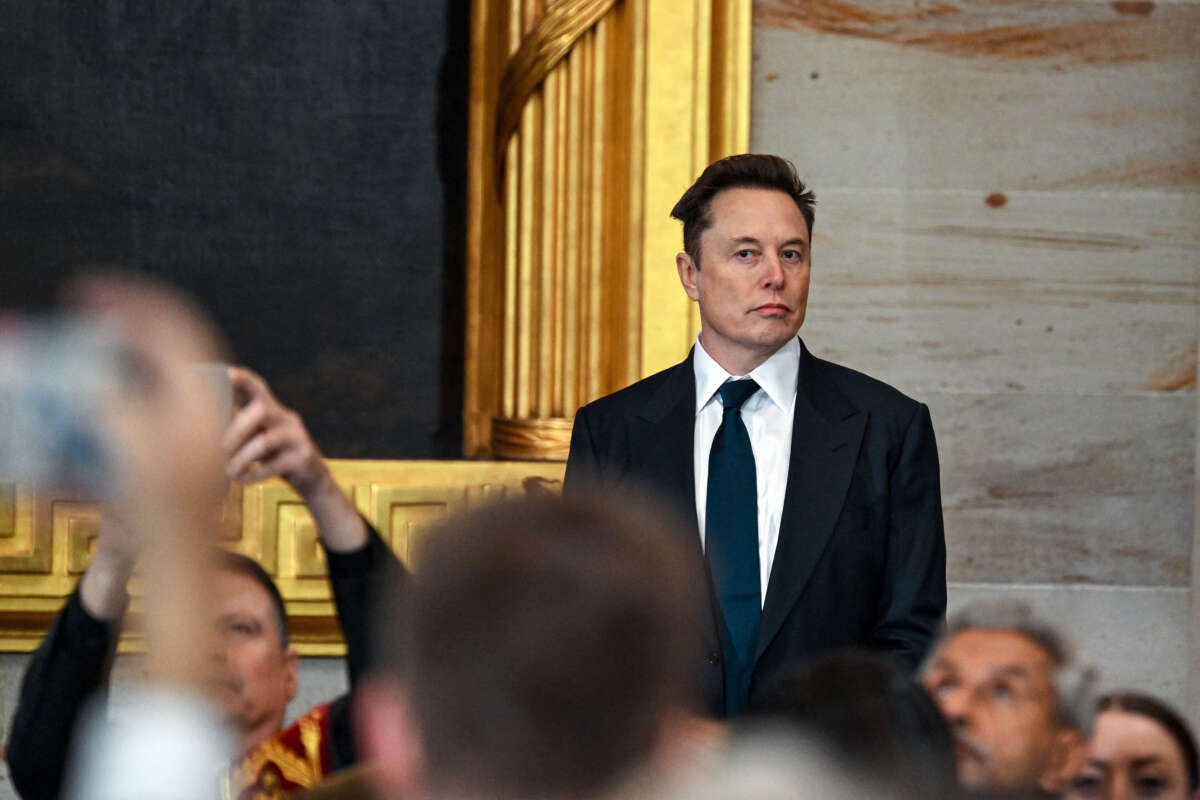 Tesla and SpaceX CEO Elon Musk attends the inauguration ceremony where Donald Trump will sworn in as the 47th U.S. President in the Capitol Rotunda in Washington, D.C., on January 20, 2025.