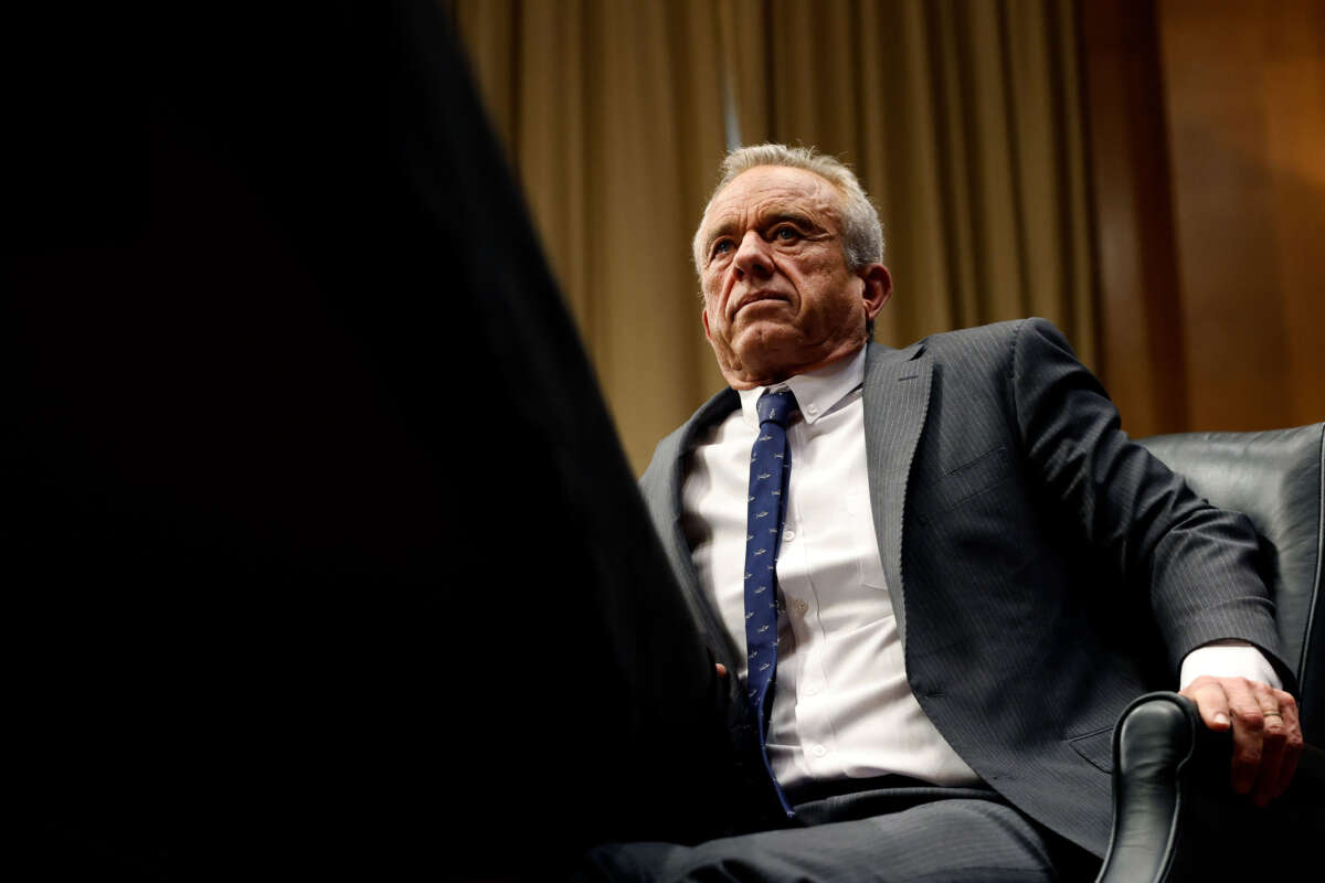 Robert F. Kennedy Jr., President Donald Trump’s nominee for Secretary of Health and Human Services, testifies during his Senate Committee on Health, Education, Labor and Pensions confirmation hearing at the Dirksen Senate Office Building on January 30, 2025, in Washington, D.C.