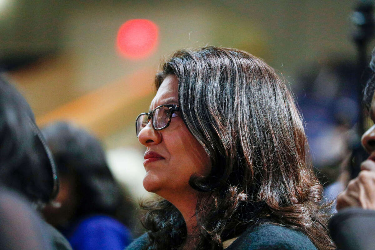 Rep. Rashida Tlaib is pictured at Greater Grace Temple on November 4, 2019, in Detroit, Michigan.