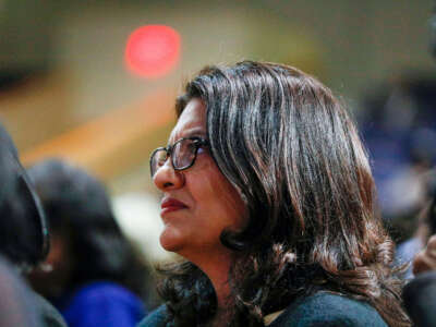 Rep. Rashida Tlaib is pictured at Greater Grace Temple on November 4, 2019, in Detroit, Michigan.