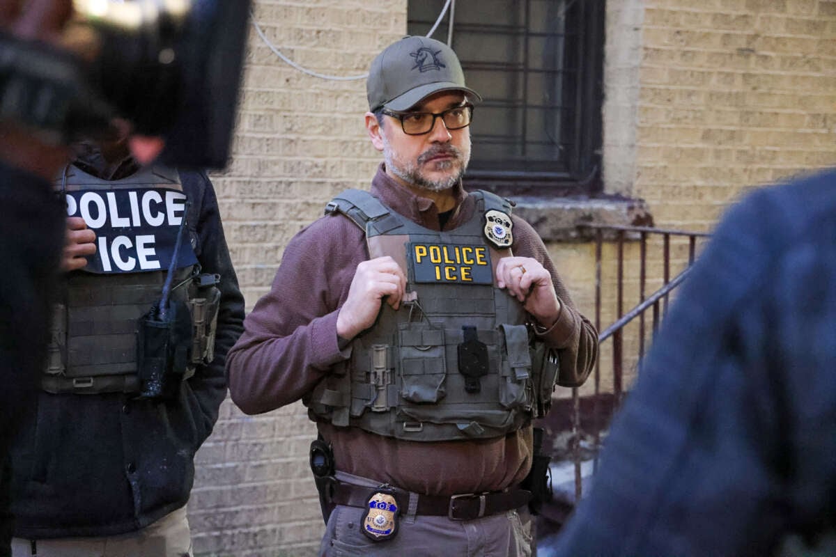 New York City Fugitive Operations Team, joined by ICE Acting Director Caleb Vitello, conduct targeted raids on January 28, 2025, in New York City.