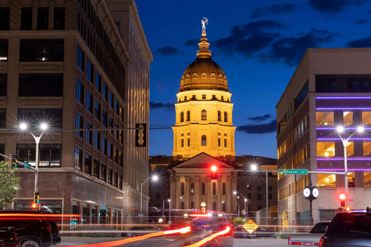 The state capitol building is pictured in Topeka, Kansas.