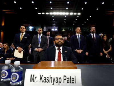 Kash Patel, President Donald Trump’s nominee to be Director of the Federal Bureau of Investigation, arrives to testify during his confirmation hearing before the Senate Judiciary Committee in the Dirksen Senate Office Building on January 30, 2025, in Washington, D.C.