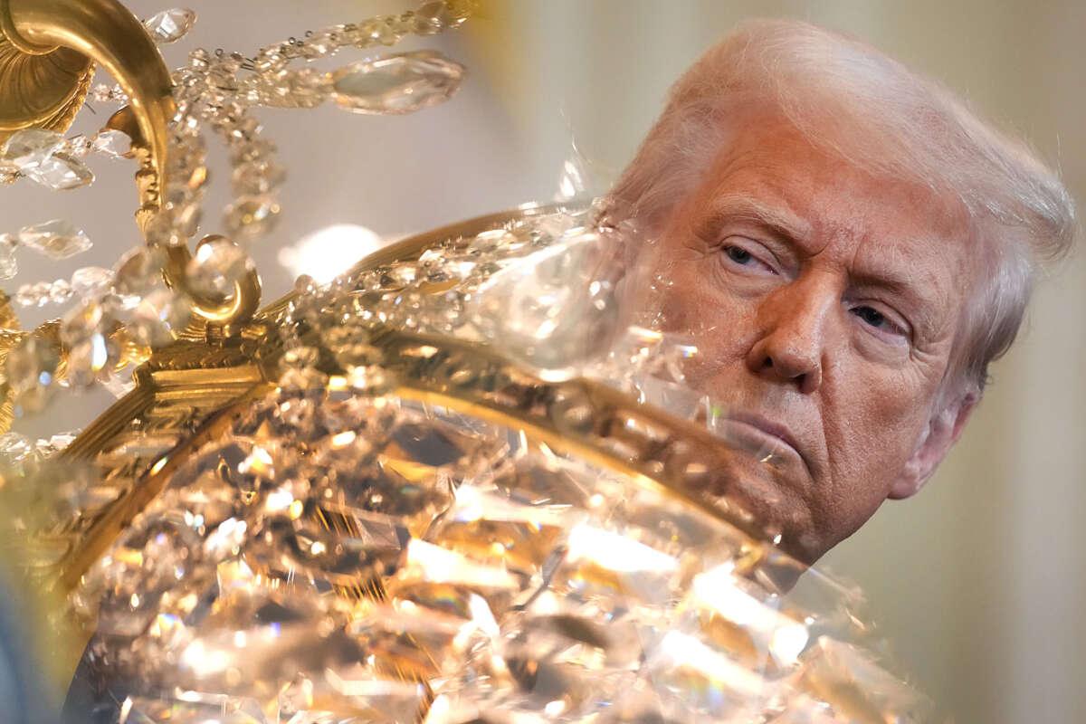 President Donald Trump holds a joint press conference with Indian Prime Minister Narendra Modi in the East Room at the White House on February 13, 2025, in Washington, D.C.