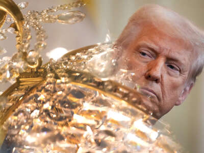 President Donald Trump holds a joint press conference with Indian Prime Minister Narendra Modi in the East Room at the White House on February 13, 2025, in Washington, D.C.