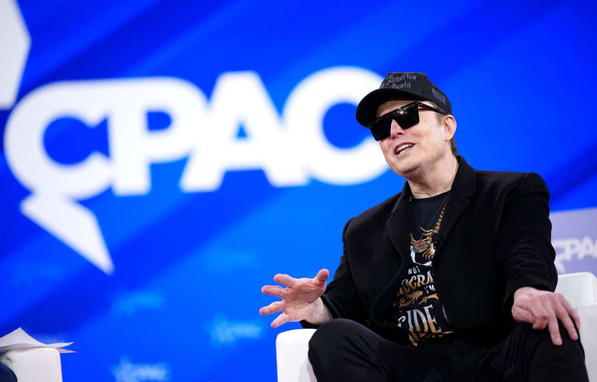 CEO of Tesla and SpaceX Elon Musk speaks at the Conservative Political Action Conference (CPAC) at the Gaylord National Resort Hotel And Convention Center on February 20, 2025, in Oxon Hill, Maryland.