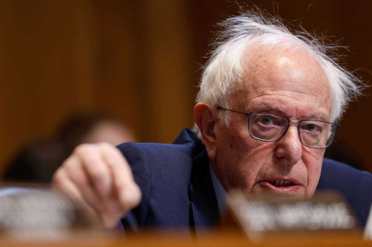 Sen. Bernie Sanders speaks during a Senate Environment and Public Works Committee hearing on Capitol Hill in Washington, D.C., on January 16, 2025.