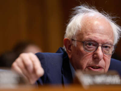 Sen. Bernie Sanders speaks during a Senate Environment and Public Works Committee hearing on Capitol Hill in Washington, D.C., on January 16, 2025.