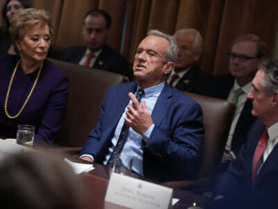 Health and Human Services Secretary Robert F. Kennedy Jr. delivers remarks during a Cabinet meeting held by President Donald Trump at the White House on February 26, 2025, in Washington, D.C.