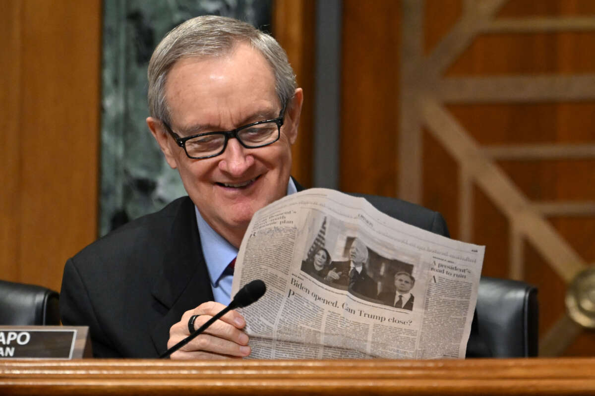 Sen. Mike Crapo speaks during a Senate Finance Committee hearing on Capitol Hill in Washington, D.C., on January 16, 2025.