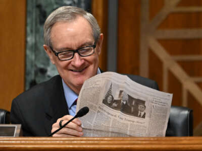 Sen. Mike Crapo speaks during a Senate Finance Committee hearing on Capitol Hill in Washington, D.C., on January 16, 2025.