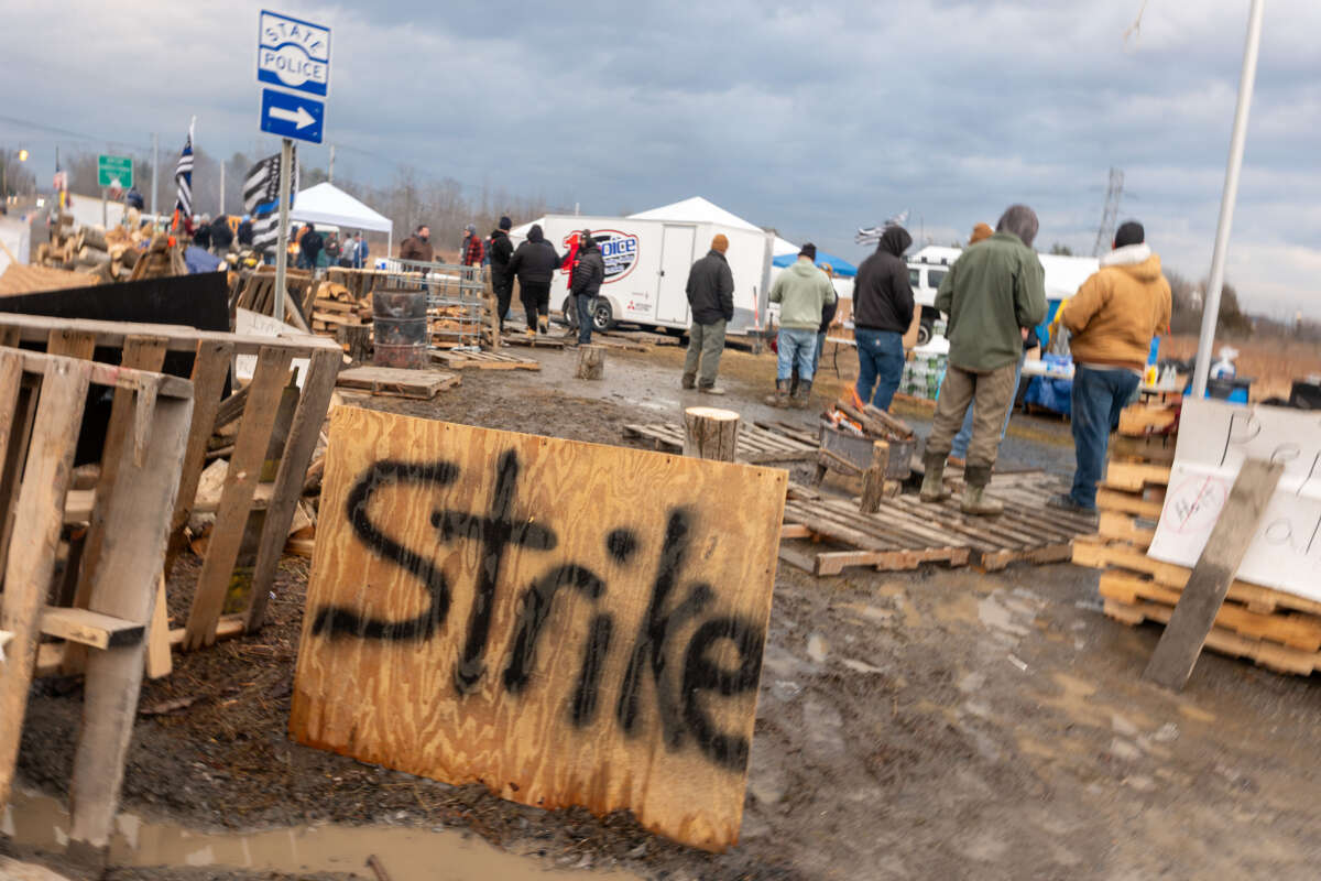 New York correctional officers and sergeants continue their strike for a second week outside of the Coxsackie Correctional Facility as mediation continued for a fifth day on February 27, 2025, in Coxsackie, Greene, New York.