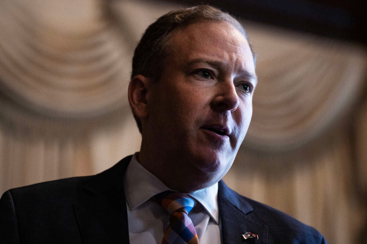 Lee Zeldin, administrator of the Environmental Protection Agency, speaks with reporters after a water policy rule signing ceremony to allow "West Virginia the independence it needs to permit and regulate itself," in Washington, D.C., on February 18, 2025.