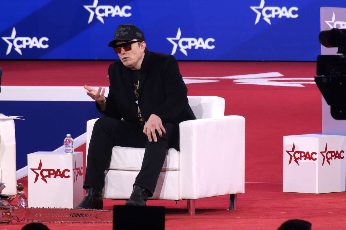 CEO of Tesla and SpaceX Elon Musk speaks at the Conservative Political Action Conference (CPAC) at the Gaylord National Resort Hotel And Convention Center on February 20, 2025, in Oxon Hill, Maryland.