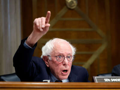 Sen. Bernie Sanders speaks during a Senate Committee on Health, Education, Labor and Pensions confirmation hearing at the Dirksen Senate Office Building on January 30, 2025, in Washington, D.C.