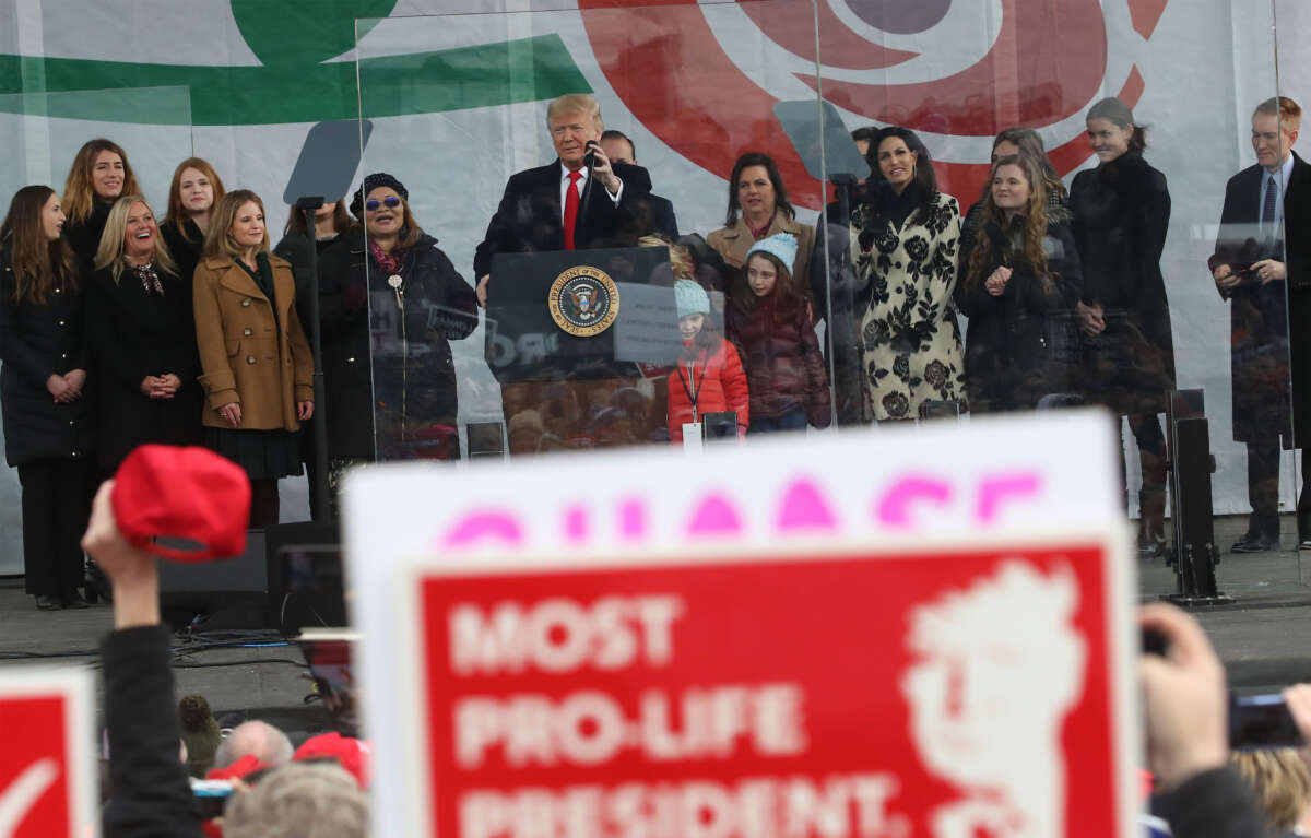 President Donald Trump speaks at the 47th March For Life rally on the National Mall, January 24, 2019, in Washington, D.C.