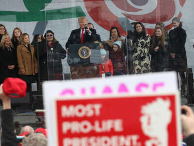 President Donald Trump speaks at the 47th March For Life rally on the National Mall, January 24, 2019, in Washington, D.C.