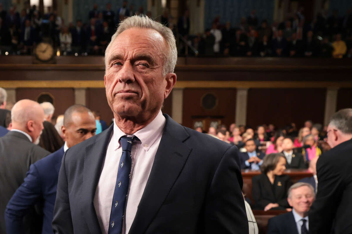 Secretary of Health and Human Services Robert F. Kennedy Jr. attends President Donald Trump's address to a joint session of Congress at the U.S. Capitol on March 4, 2025, in Washington, D.C.