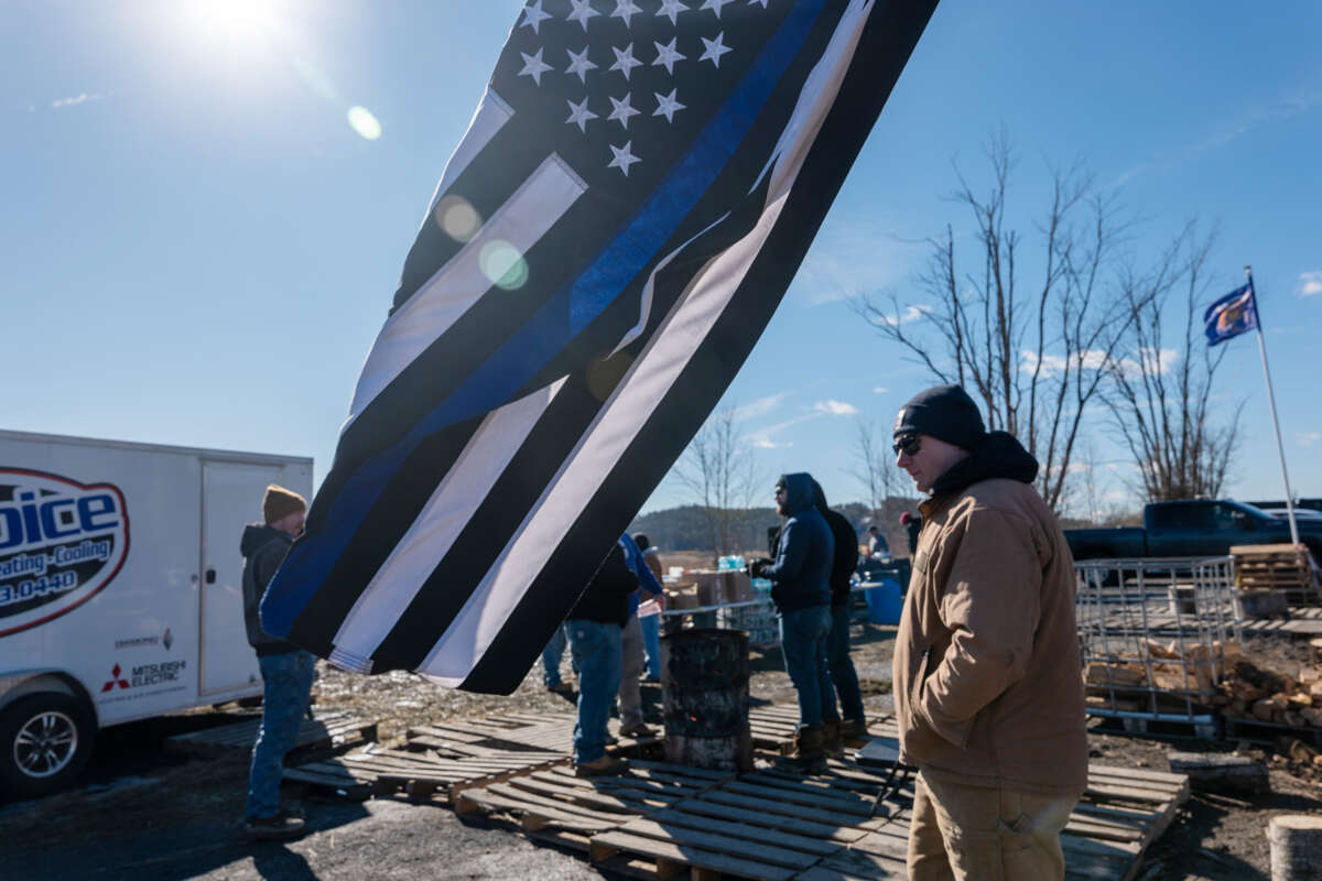 New York correctional officers and sergeants strike outside the Coxsackie Correctional Facility on February 28, 2025, in New York. The strike ended with the firing of over 2,000 guards who refused a deal offered by the state.