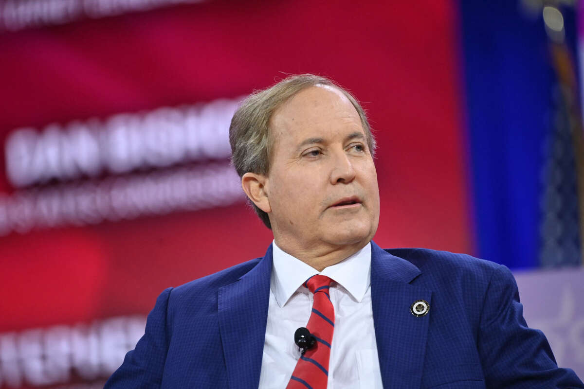 Texas Attorney General Ken Paxton speaks during the annual Conservative Political Action Conference meeting on February 23, 2024, in National Harbor, Maryland.