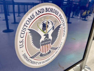 U.S Customs and Border Protection sign at airport