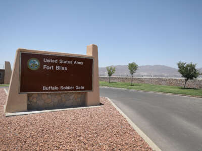 An entrance to Fort Bliss is shown.
