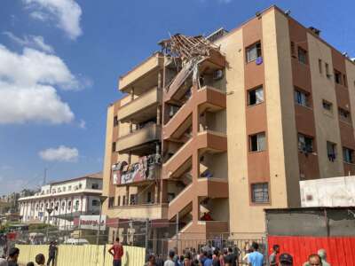 Palestinians gather outside Nasser hospital in Khan Yunis in the southern Gaza Strip on August 25, 2025, following Israeli strikes.