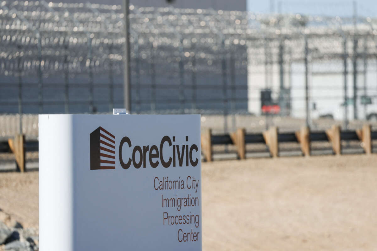 The CoreCivic, Inc. California City Immigration Processing Center stands in the Kern County desert awaiting reopening as a federal immigrant detention facility under contract with the US Immigration and Customs Enforcement (ICE) in California City, California, on July 10, 2025.