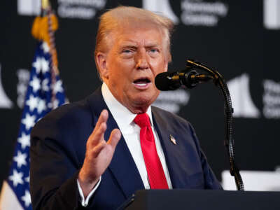 Donald Trump speaks during an event at the Kennedy Center
