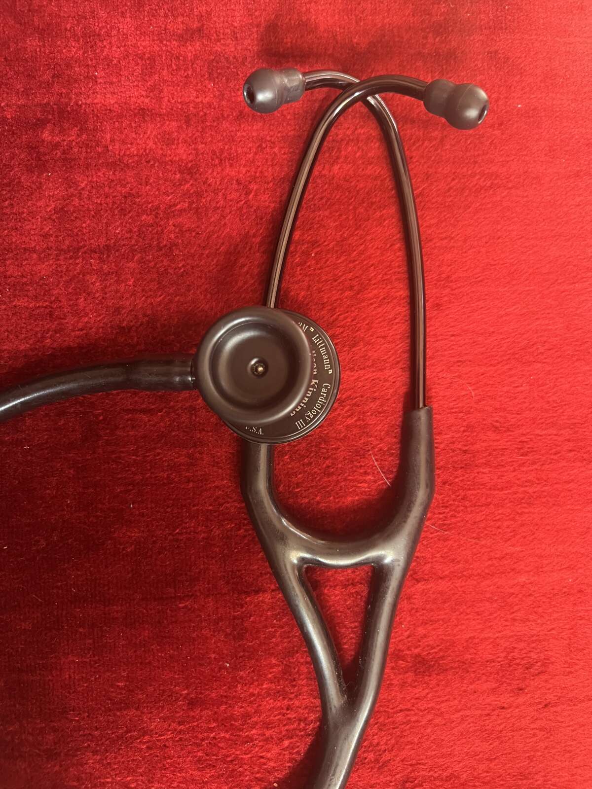 The stethoscope gifted to the author by Dr. Alison Kinning.