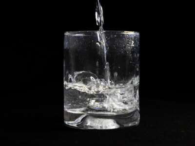 Water being poured into glass