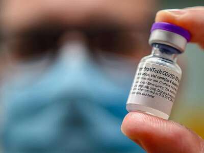 A dose of COVID-19 vaccine at a vaccination clinic in the Kansas City area.