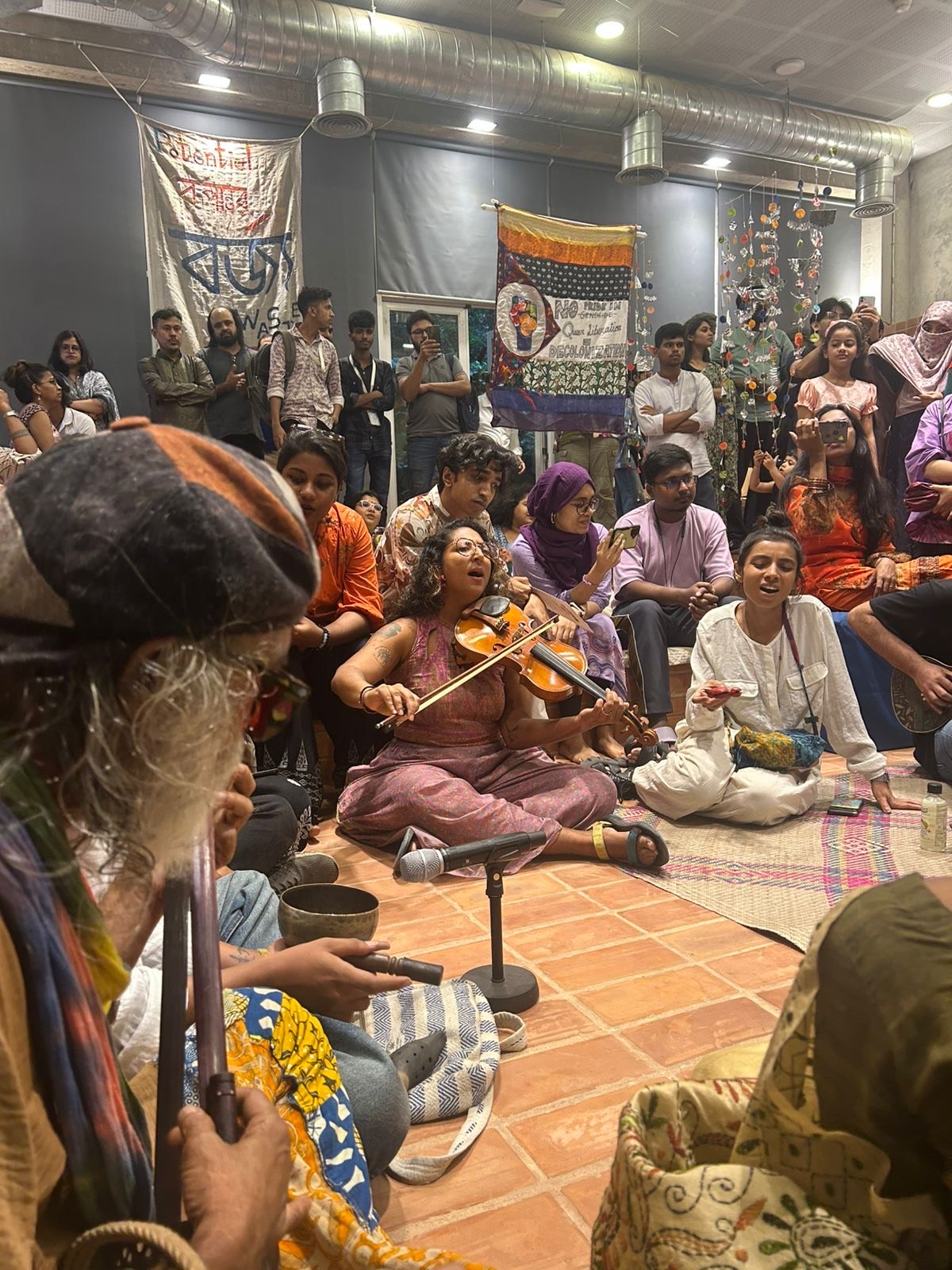 The jam spontaneously emerged with themes of hope against despair.