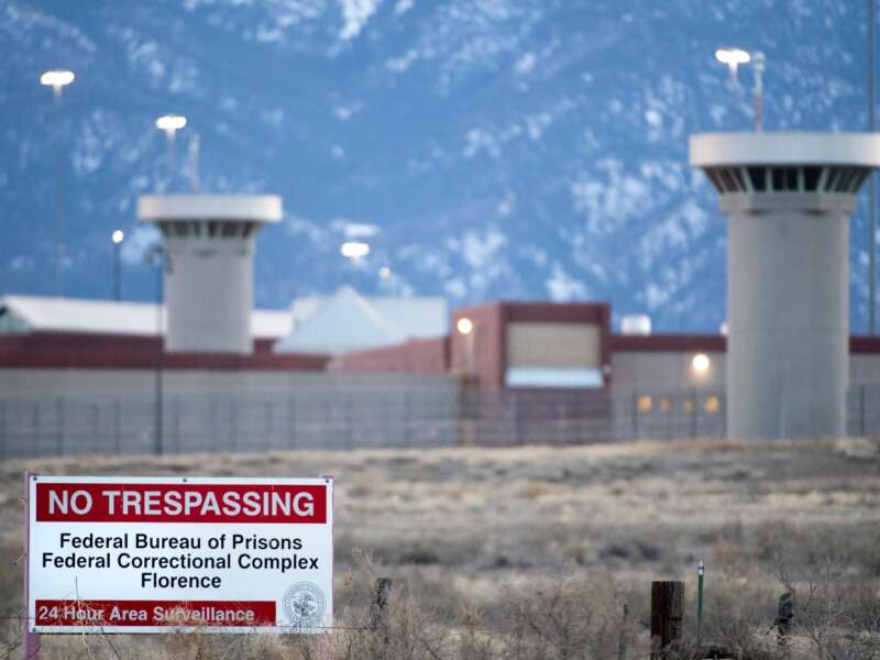 The prison known as ADX (administrative maximum) in Florence, Colorado, on February 13, 2019. It has been dubbed the "Alcatraz of the Rockies" because of its remote location and harsh security measures.