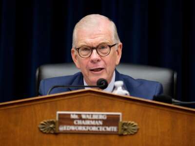 Chairman Rep. Tim Walberg speaks as Labor Secretary Lori Chavez-DeRemer appears for a House Committee on Education and Workforce hearing on Capitol Hill on June 5, 2025, in Washington, D.C.