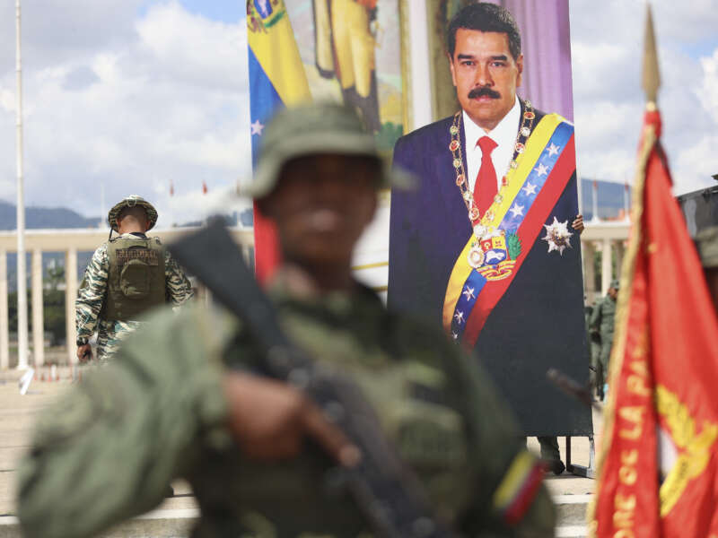 Members of the Bolivarian Armed Forces take part in a military exercise at Fort Tiuna in Caracas, Venezuela, on September 20, 2025.