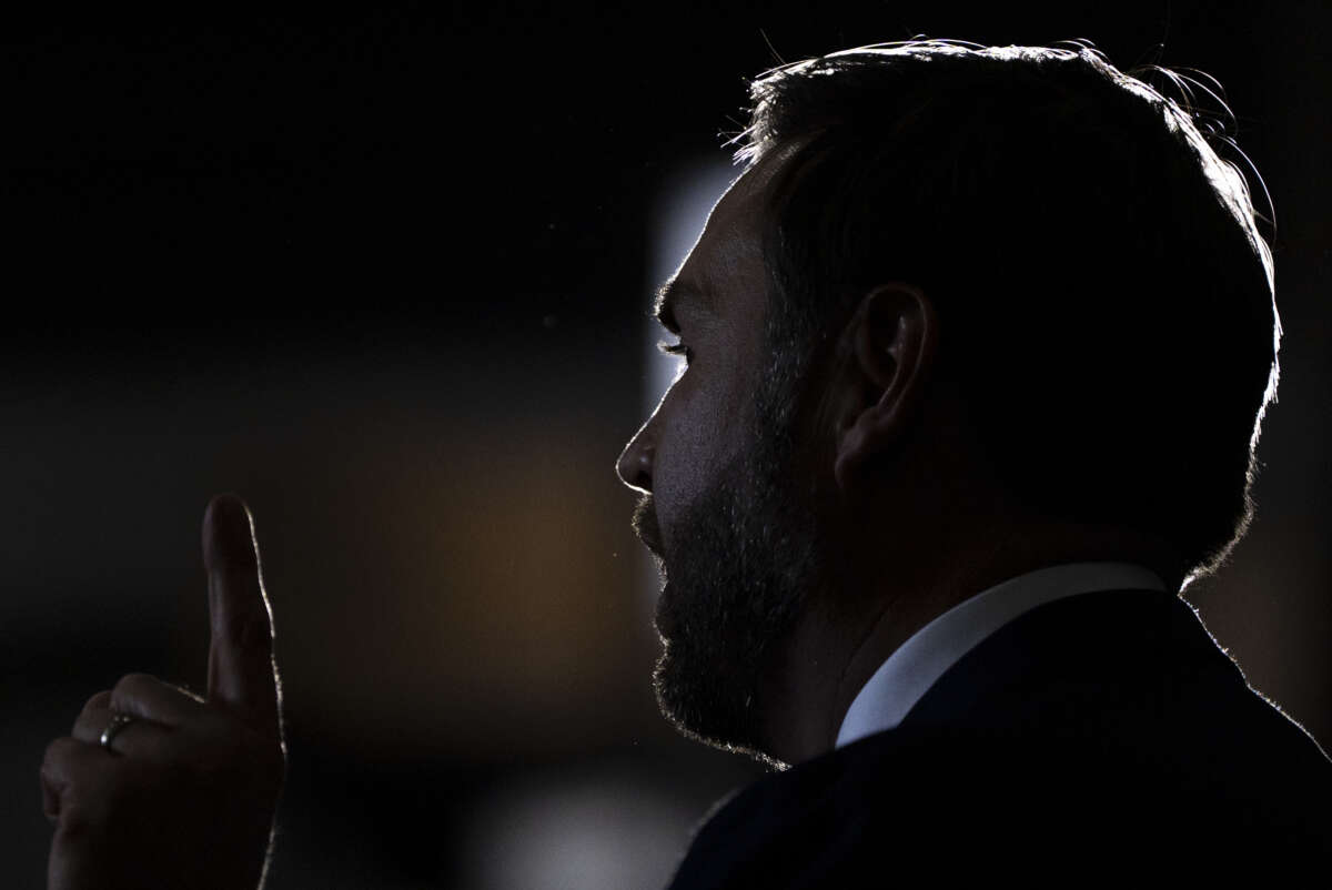 Vice President JD Vance speaks at Concord-Padgett Regional Airport in Concord, North Carolina, on September 24, 2025.
