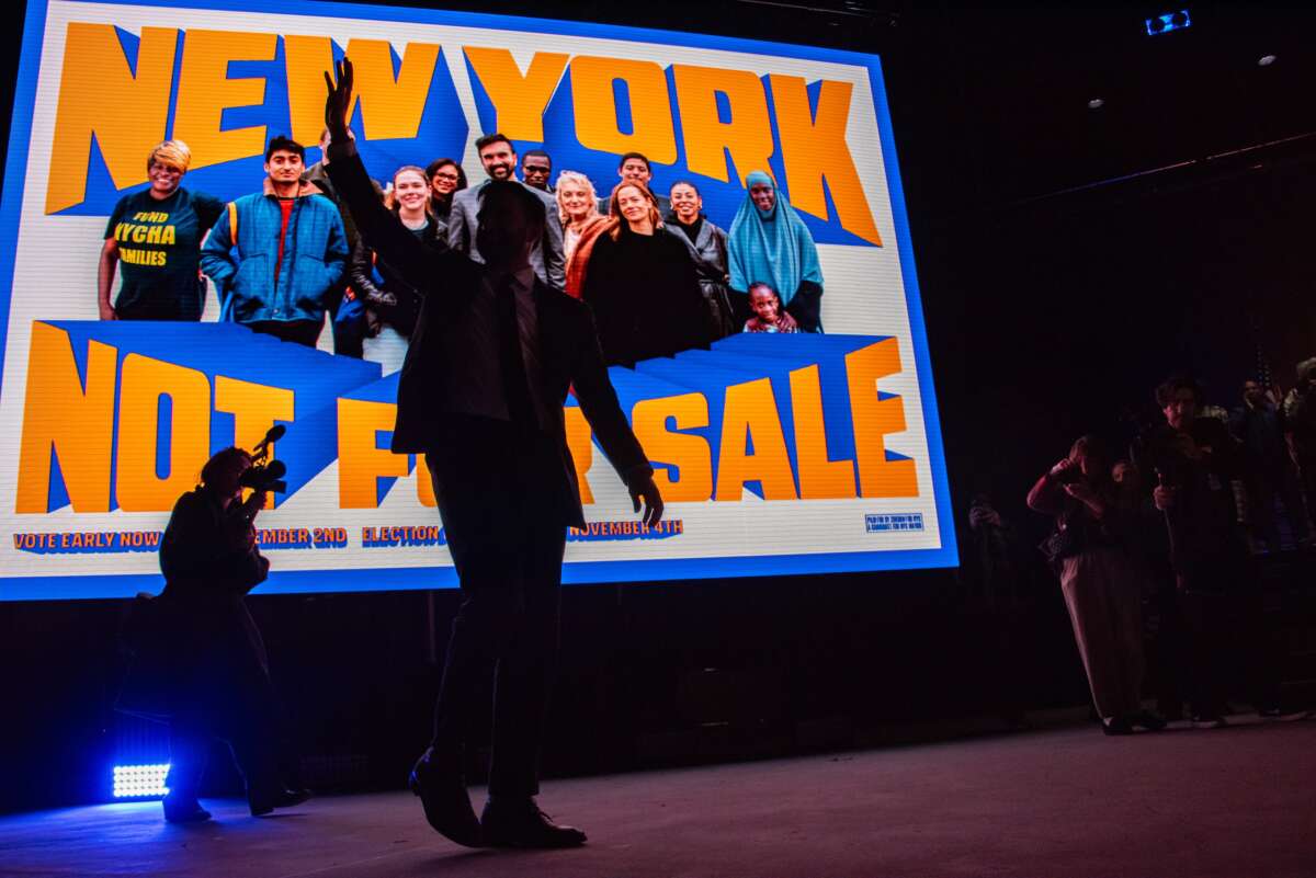 More than 13,000 people pack Forest Hills Stadium in Queens, New York, for mayoral candidate Zohran Mamdani's “New York Is Not For Sale” rally on October 26, 2025.