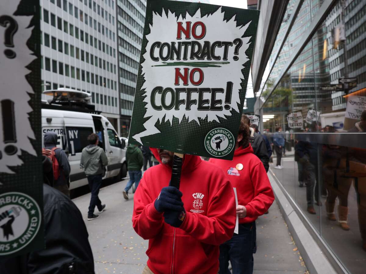 Over 1,000 Starbucks Workers Go on Strike on Company’s “Red Cup Day”