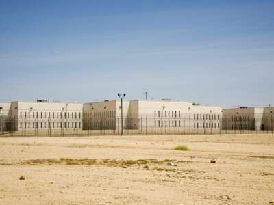 The California City Correctional Facility in May 2014. A new lawsuit alleges that people held there are denied medical care and access to their attorneys, and are subjected to solitary confinement and brutal attacks by staff.